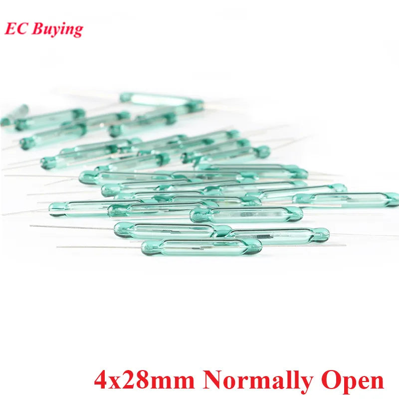 100Pcs/1pc Reed Switch Sensor 4x28mm Normally Open Sensor NO 4*28mm Magnetic Switches DIY Electronic