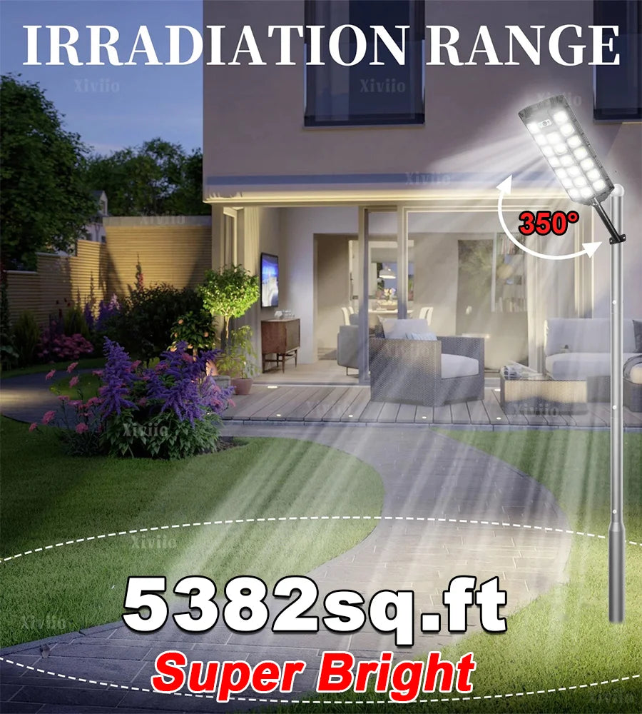Most Powerful 150000W LED Solar Light Outdoor Motion Sensor Solar Street Lights IPX67 Waterproof Street Lamp Garden Yard Lantern
