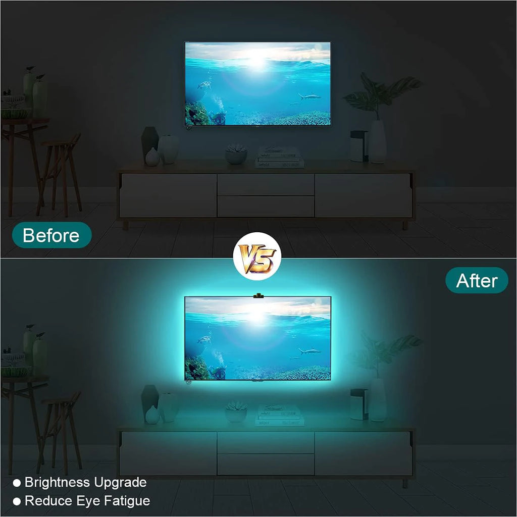 LED TV Backlight with Color Picking Sensor RGB-IC Led Strip Lights App Control Music Sync Light for 55-75inch PC/TV Ambient Ligh