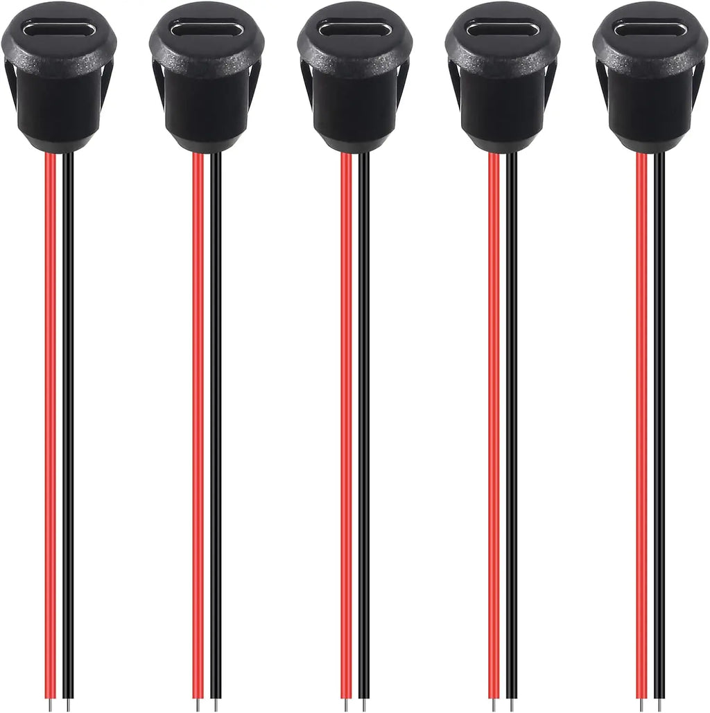 5/10PCS Type-C Female Chassis 2 Pin Type-C Female Socket Connector Waterproof Jack Female Charging Port 3A USB-C Charger Plug