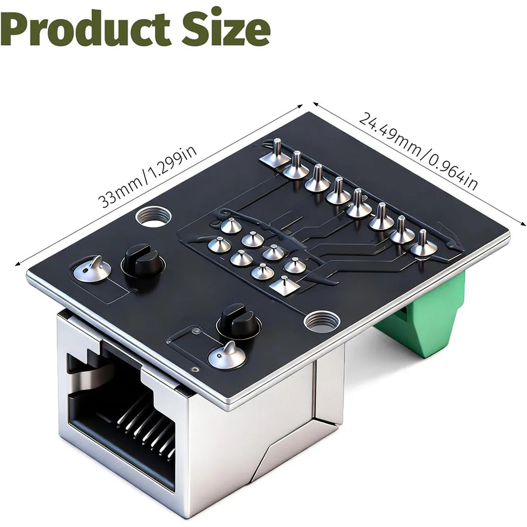RJ45 Breakout Board, Ethernet Single Female Connector Breakout Board, Female Connector Breakouts Board, 2.54mm Pitch