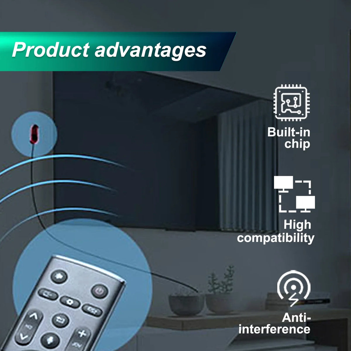 IR Blaster Infrared Remote Control Repeater Enhanced Signal Emitter & Receiver for IR Cable Control Extender
