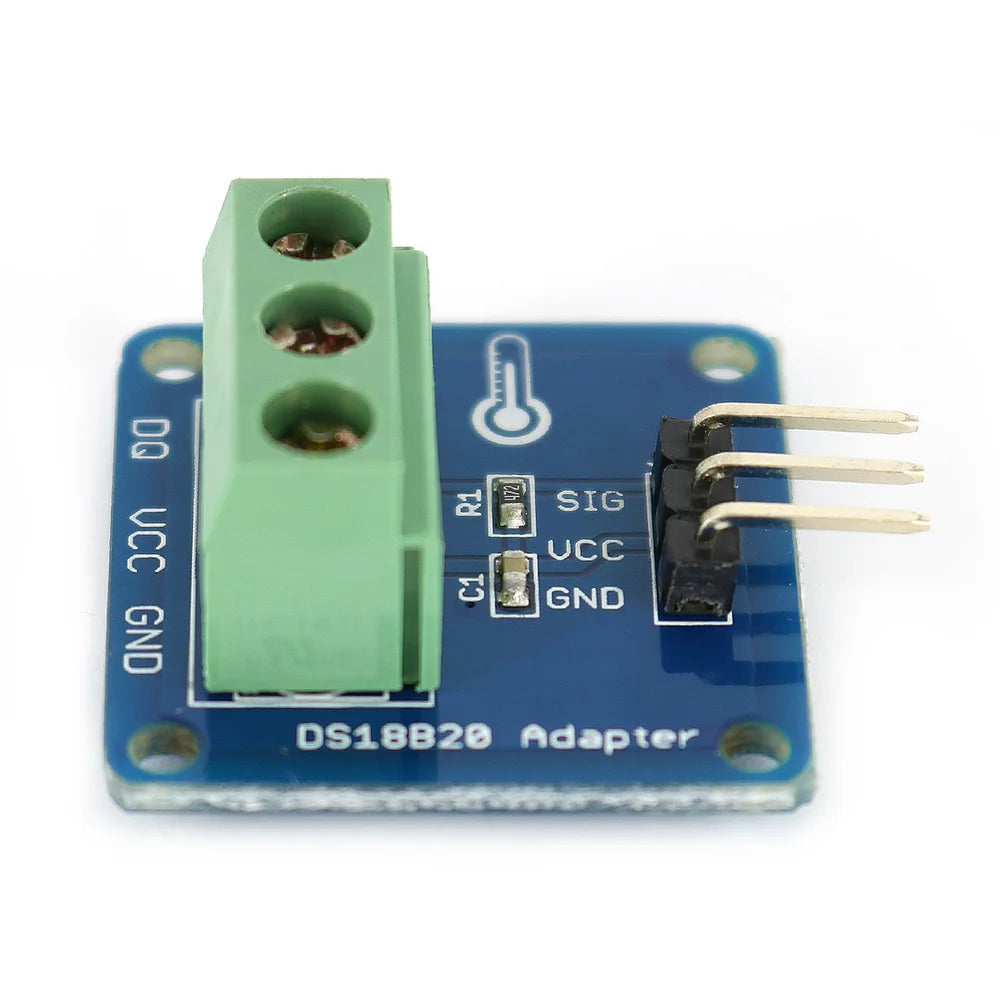 Waterproof DS18B20 Temperature Sensor (100cm) + DS18B20 Adapter Module Compatible for Arduino