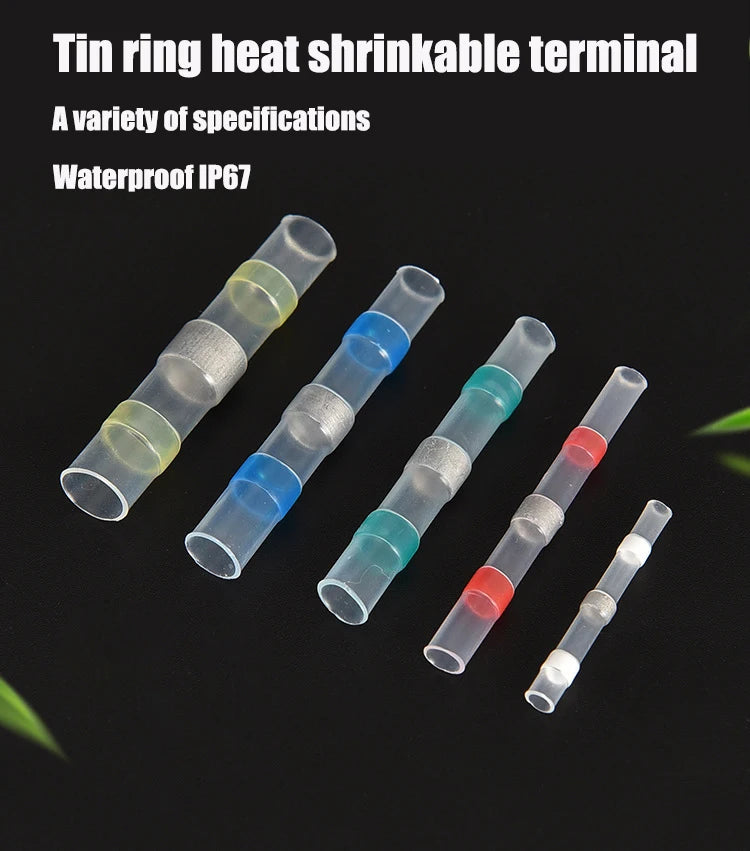 Solder Waterproof Heat Shrink Tubing Insulated Sealed Wire Connectors Car Marine Use Quick Wiring Terminals Cable Butt Sleeve
