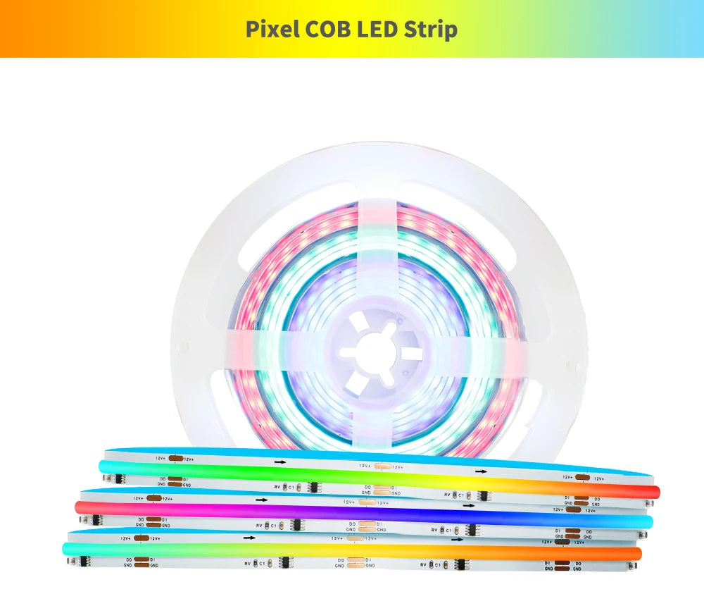 COB LED Strip Light WS2811 RGBIC 432/576/720Leds/M Dimmable Tape Lights For Christmas Home Party Decoration Lighting DC12V 24V
