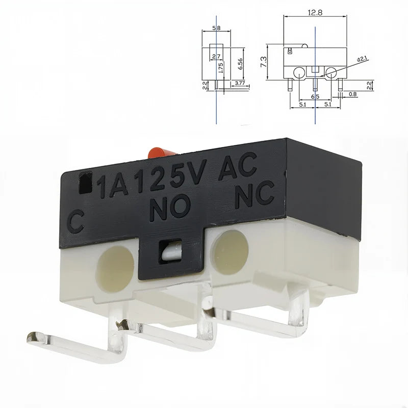 20PCS Mini Micro Limit Switch C NO NC 3 Pins PCB Terminals SPDT 1A 125V Roller Arc Lever Snap Action Push Micro Mouse Switches