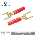 Musical Sound Banana Plugs Speaker Wire Connector Dual Screw Lock 24K Gold Plated Banana Connectors Jack for Speaker Wire
