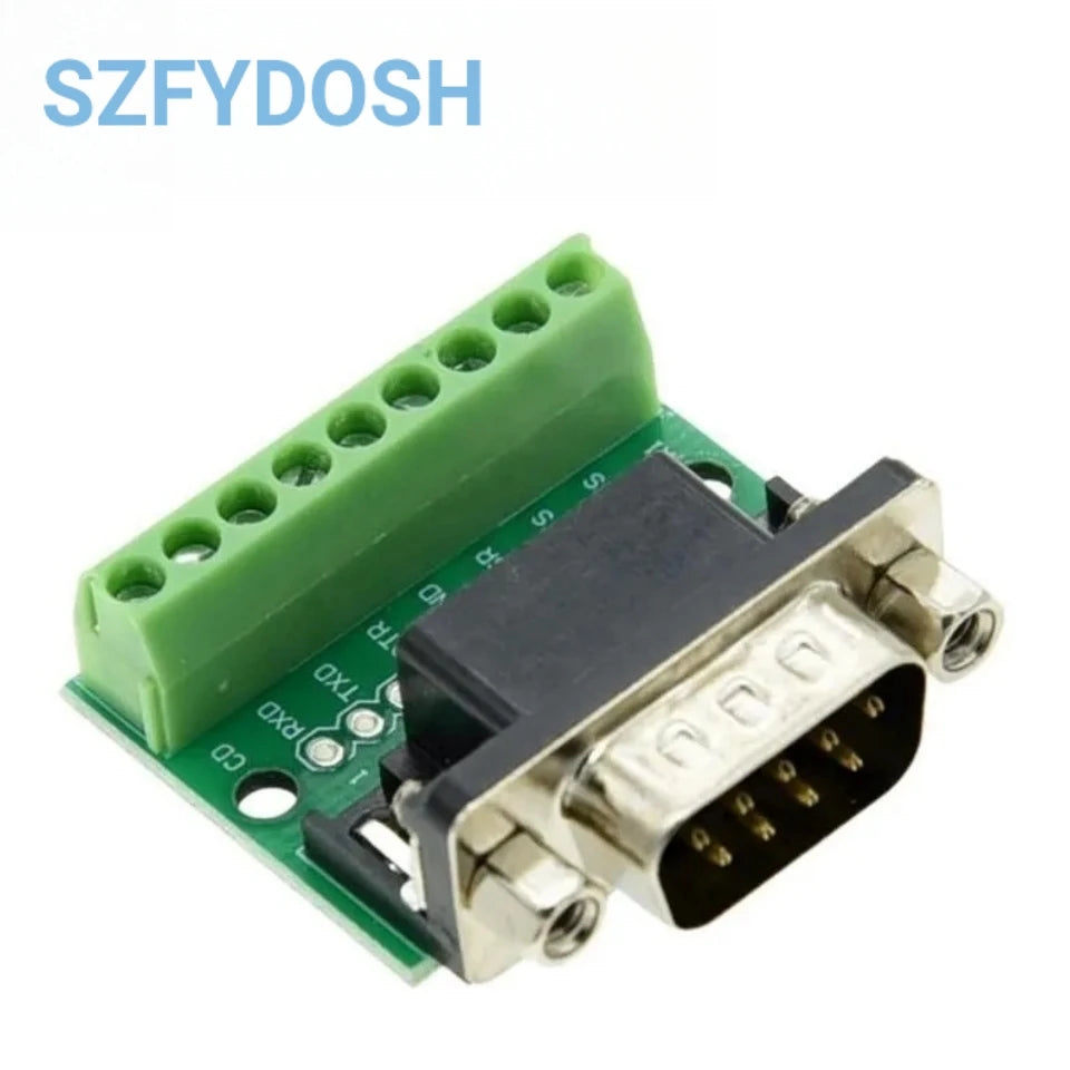 DB9 Male Female Adapter Signals Terminal Module RS232 RS485 Serial To Terminal 9-Pin 9-Hole Connector