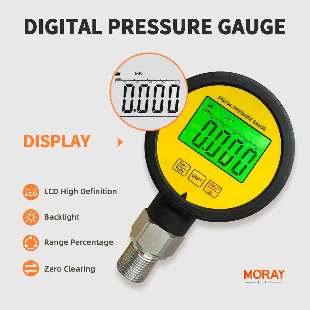 Moray ME260P 1%FS Waterproof IP65 Battery Powered Portable LCD Digital Display Pressure Transmitter Digital Pressure Gauge