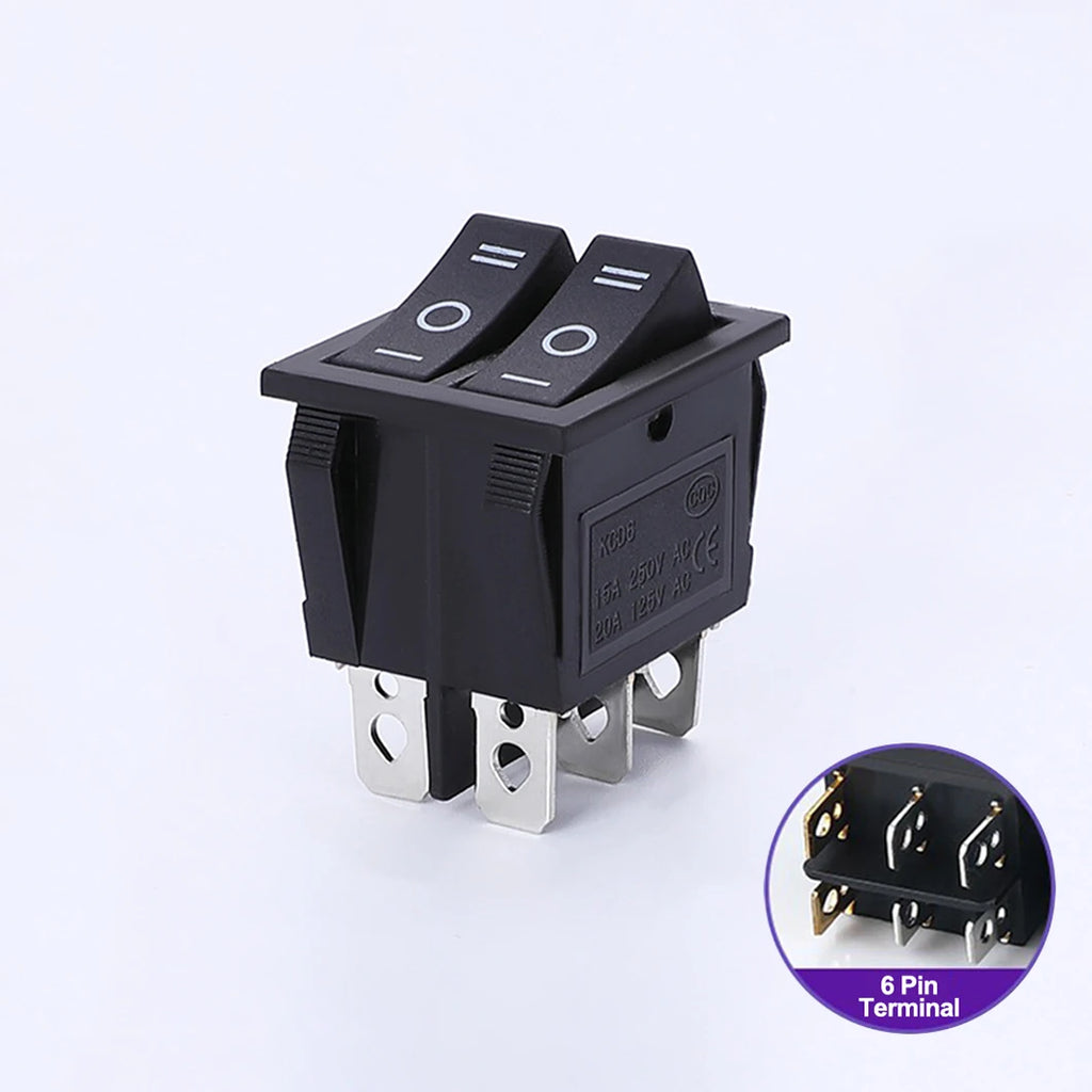 ABILKEEN 100PCS/Lot KCD2-2101N KCD2 Rocker Toggle Switch ON-OFF Latching Rocker Switch Dual Port Push Button AC250V 15A