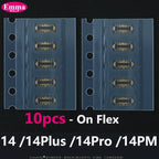 10pcs Battery FPC Connector Flex Cable For iPhone 14 15 Plus 13 12 11 Pro Max 7 6S X XR 8 Plus Clip Plug