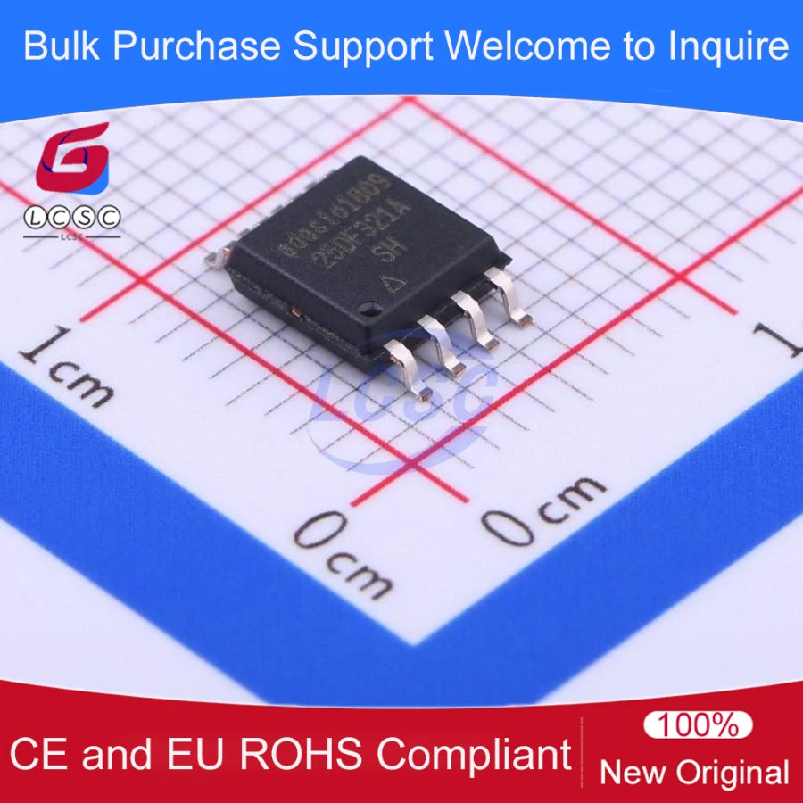 5pieces/Pack AT25DF321A-SH-T SPI Serial Nor Flash Memory 2.7V~3.6V 32Mbit 100MHz SOIC-8-208mil IC Chip Code 25DF321A