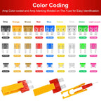 1000/306/120/50PCS Car Fuses Assortment Kit, Mixed Vehicle Blade Fuses - Standard & Mini & Low Profile Mini Fuse