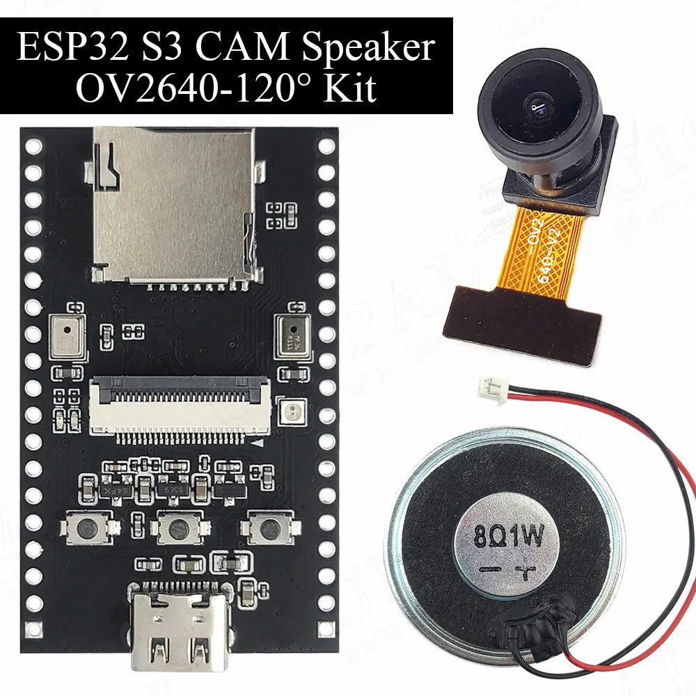 NEW ESP32 S3 CAM Speaker Development Board with OV2640 Wifi Camera Module Kit Dual MIC TF Slot N16R8 CH340X USB Type-C ESP32-S3