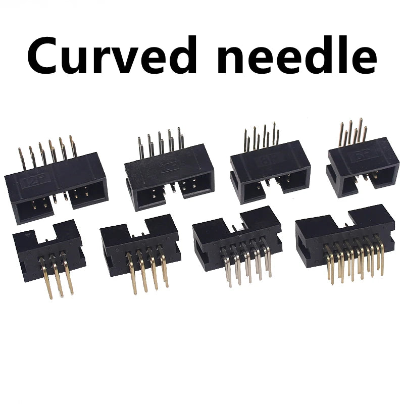 10PCS IDC/JTAG 2.54 DC3 Male Pin PCB Header Connector 2*3/4/5/6/7/8/26/40P Straight Shrouded Socket Box header pitch 2.54mm