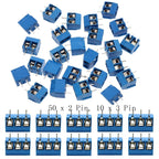 60pcs 5mm Pitch 2 Pin & 3 Pin PCB Mount Screw Terminal Block Connector for Arduino (50 x 2 Pin, 10 x 3 Pin)