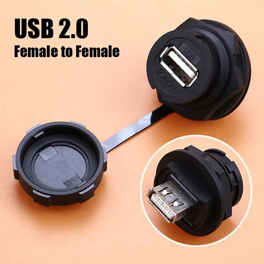D Type Waterproof Chassis Connector USB Micro Type-C HDMI-compatible Female Converter Socket Panel Mount DIY Jack W/ Dust Cover