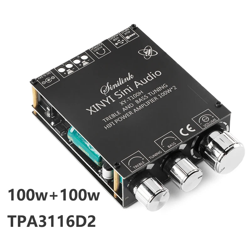 100W+100W TPA3116D2 Bluetooth 5.0 Power Subwoofer Audio Amplifier Board Home Theater HIFI Stereo Audio Amplifier AMP AUX