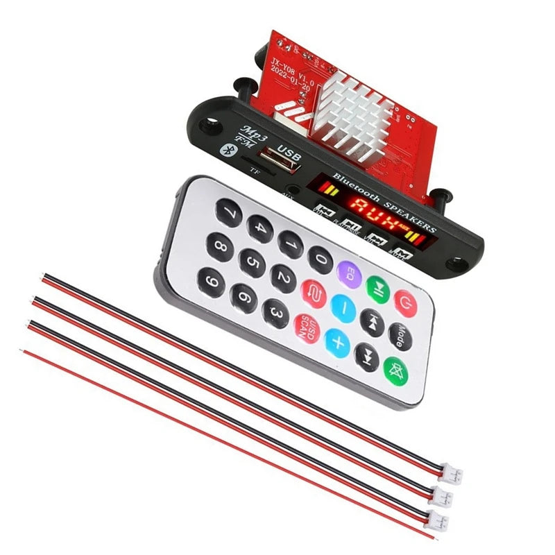 2X60W Amplifier Bluetooth 5.0 MP3 Decoder Board Handsfree 12V Wireless Music Player Audio Modul USB TF AUX FM Radio-A22U
