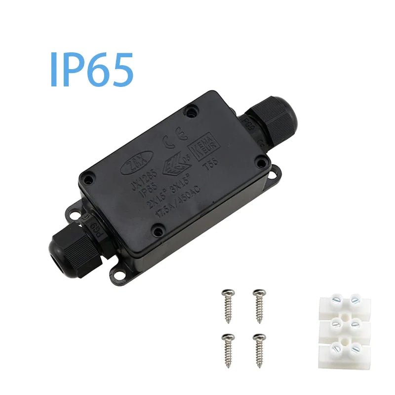 3pcs 2Way IP65 Waterproof Outdoor Junction Box 450V17.5A PG9 for Outdoor Underground Cable Line Power Cord Connector Protection