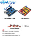 CNC Shield V3 GRBL Controller Kit for Arduino UNO with A4988 DRV8825 TMC2209 V2.0 Stepper Drivers and Limit Switches