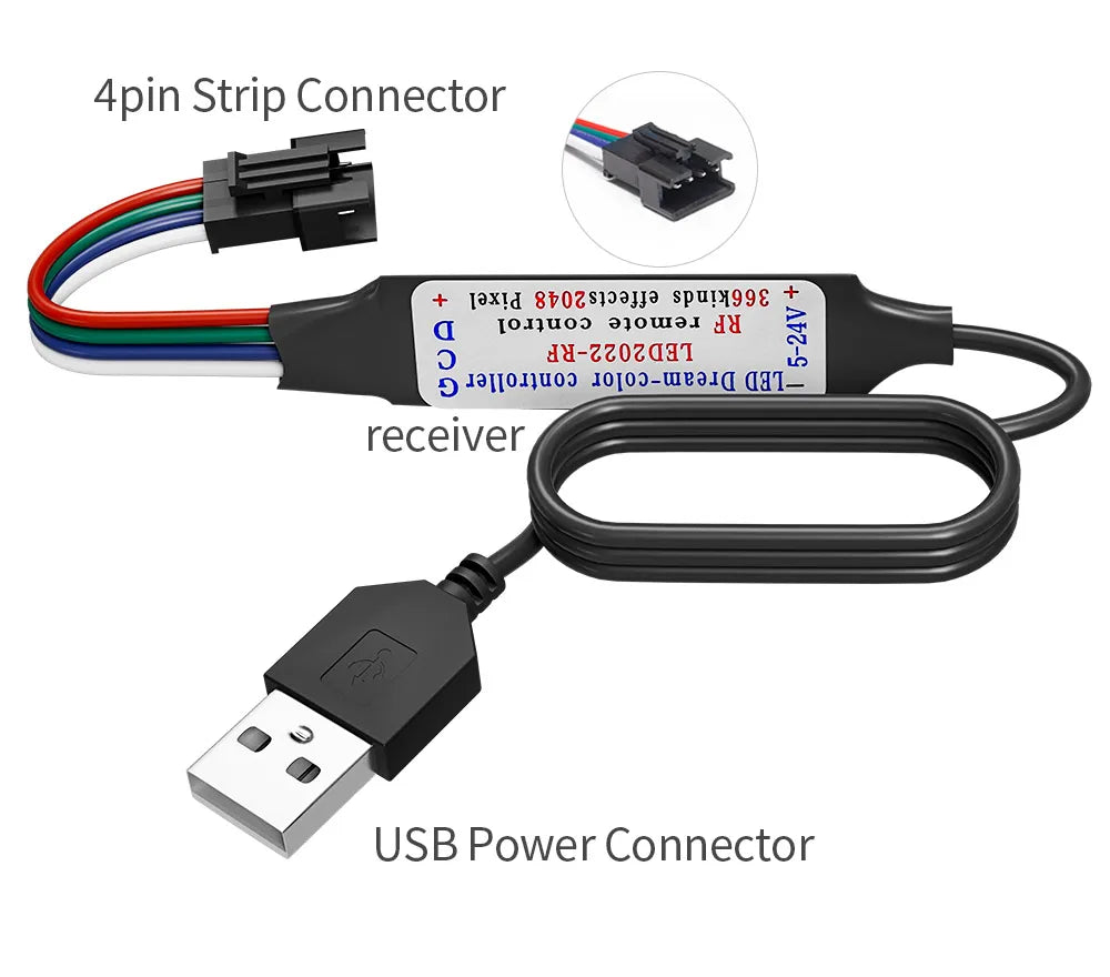 WS2811 WS2812B WS2813 WS2815 LED Pixels Strip Light Controller 3/4PIN USB/DC RF 14/17/21Keys LED Tape Remote Controller DC5-24V