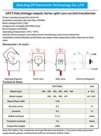 NJXSE OPCT35AGL Clamp Current Transformer 100A 200A 300A 400A 500A 600A / 1V 333mV 40mA 50mA Split Core CT with 3.5mm Jack
