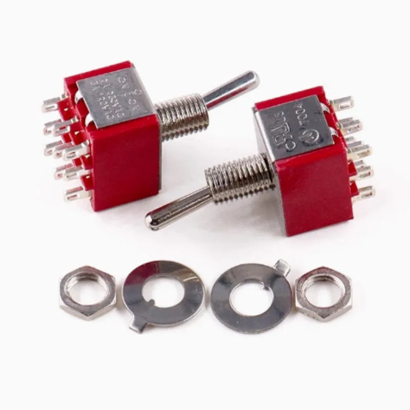 5pcs Toggle Switch SPDT DPDT 125V 6A 9Pin MTS-302 MTS-303 Mini Miniature Toggle Switch
