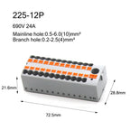 1PC 225 Series Fixed Modular Wire Connectors Compact Splicing Lighting Push-in Multi Link Terminal Block 1 In Multiple Out