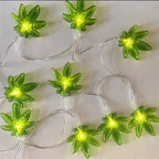 1PC Green Maple Leaf LED String Light,Battery-Powered Fairy Light,Decorative Lighting For Indoor/Outdoor Camping,Fence,Yard,Lawn