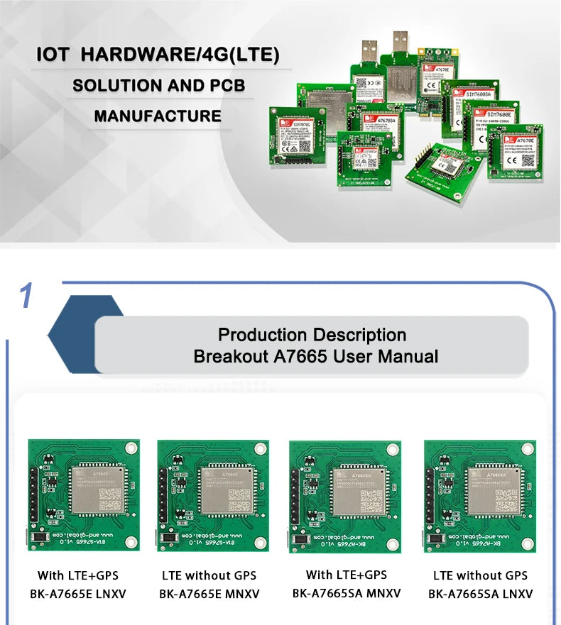 SIMCOM A7665E LTE CAT1 Breakout Board 4G GSM Cellular Module with SIM Slot Development Board for Vehicle GPS Tracker