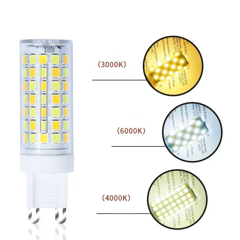 1 Pcs Highlight G9 E14 LED Lamp Bulb AC 220V 15W 7W 9W 12W SMD2835 3000K 4000K 6000K Switch Control No Flicker Ceramic Lights