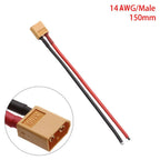 XT60 Connector Plug With Silicone Wire 12/14 AWG Female/Male Cable Dual Extension 10CM/15CM Battery Connectors Model Accessories