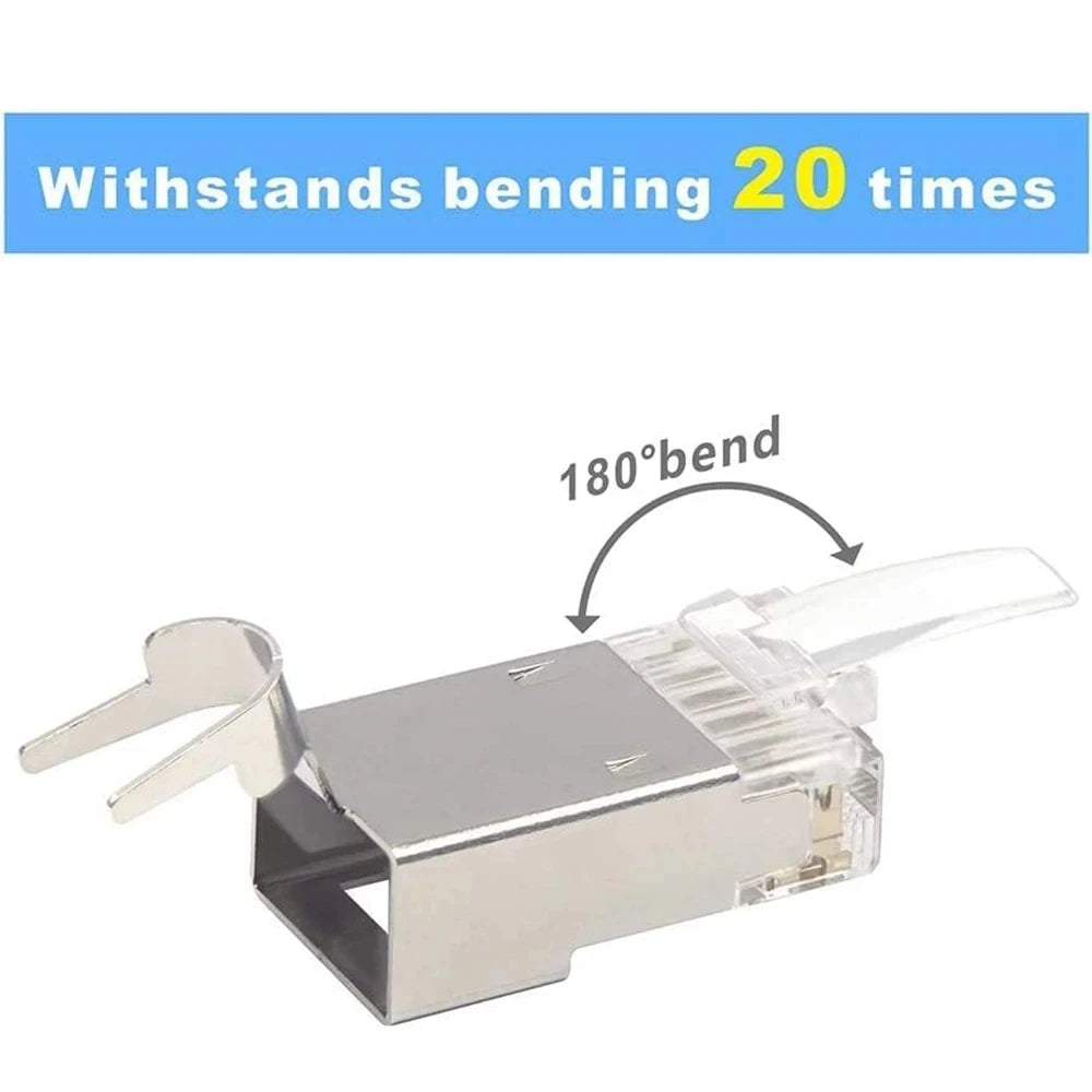 1-50Sets Shielded RJ45 Cat7 Pass Through Connectors with Strain Relief Boots RJ45 Plug Connector Cover Modular Network Plug Cap