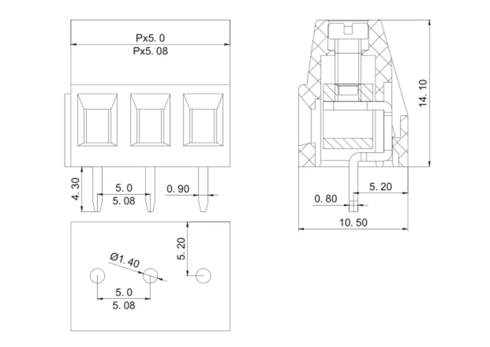 10pc PCB Screw Terminal Block 128-3.5/3.81/5.0/5.08/7.5/7.62-2P 3Pin Spliceable 0.15/0.2/0.25/ 0.3inch Pitch Rohs Wire Connector