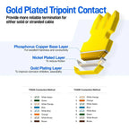 AMPCOM CAT7 RJ45 Connector with Load Bar, Two-Piece Suit 10Gbps STP Modular Plug for Cat7 CAT6A 23-26AWG Shielded Ethernet Cable