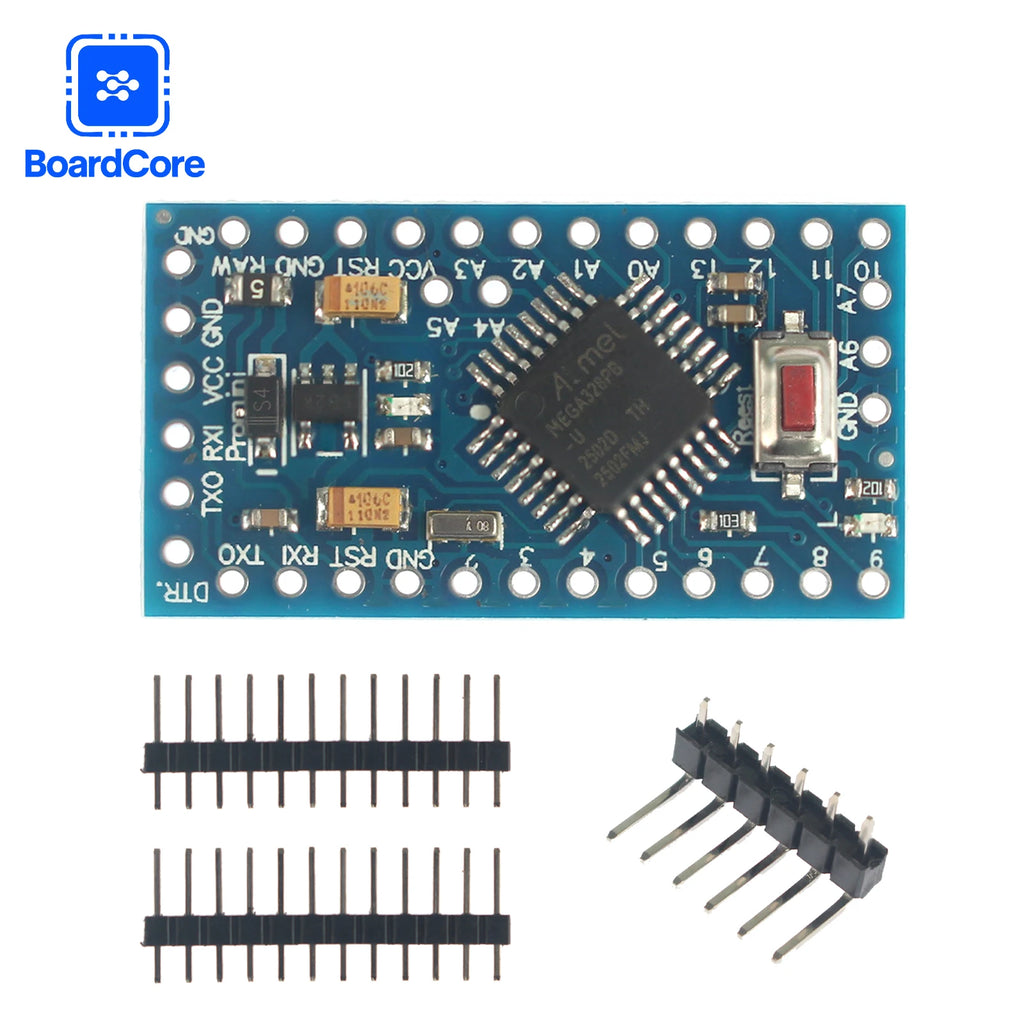 Pro Mini Atmega328P 3.3V 8MHz/5V 16Mhz Interactive Media Development Board Compatible CP2102 Microcontroller for Arduino