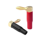 20PCS 4mm L-shaped Right Angle Banana Plug Soft Plastic Shell 90 Degree Banana Connector Red Black for Audio Video Speaker