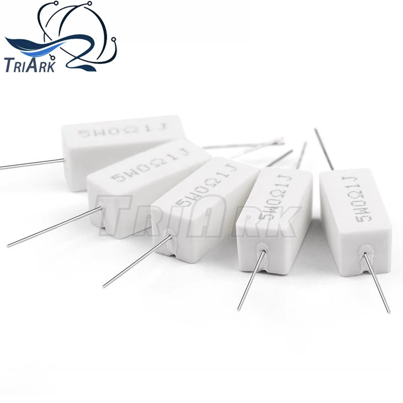 10PCS 5W 5% Cement Resistor Power Resistance 0.1 ~ 100K 0.1R 0.5R 1R 10R 100R 0.22 0.33 0.5 1 2 5 8 10 15 20 25 30 100 1K 10Kohm