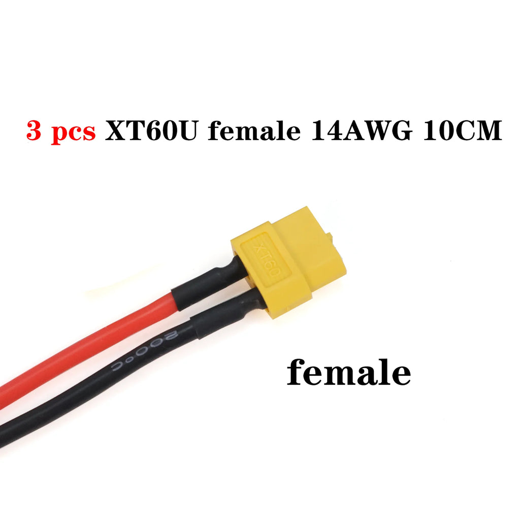 XT60 Male Female Connector Plug Silicone Wire 14AWG Tinned Copper 10cm Pair for RC Lipo Battery Drone FPV Car Boat Charger DIY