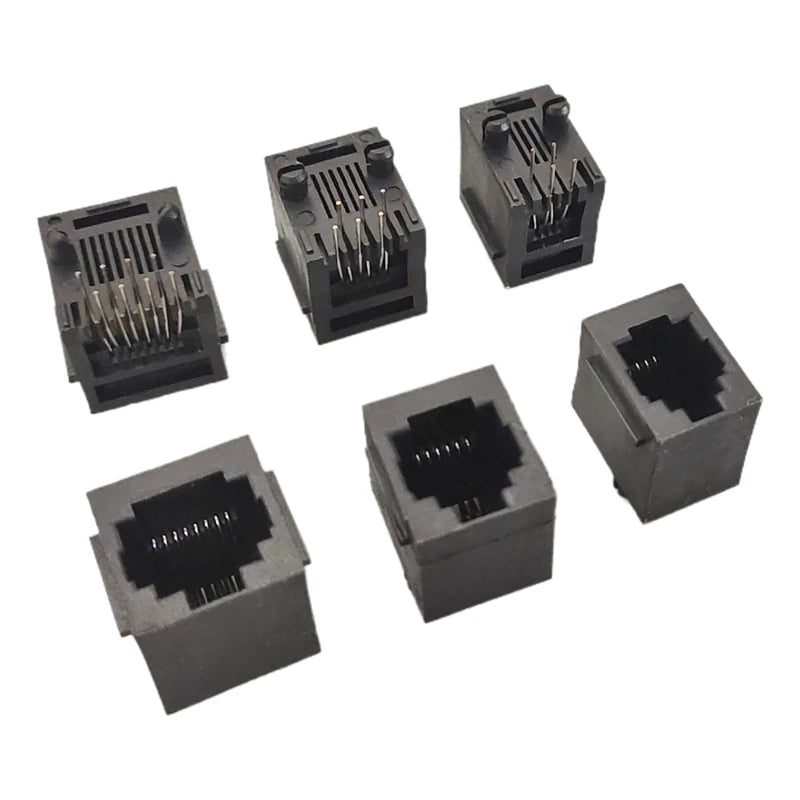 5/10Pcs RJ11 Socket 52-4P4C 6P6C 8P8C Phone Jack Female Crystal Head Socke 180 degrees Vertical 6P6C Telephone Connector