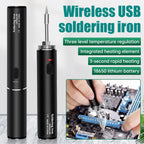 Wireless 5V Soldering Iron Set 18350 Lithium Battery USB Charging DIY Repair Tool Manual Radio Adjustable Temperature