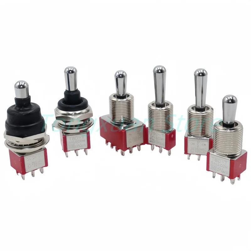 1pc SH T8013-Z1 12mm ON-OFF-ON SPDT DPDT 3/6/12PinS 2/3Position Maintained Toggle Switch Large Long Handle 3A 250VAC/5A 125VAC