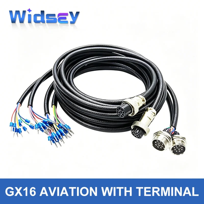GX16 Aviation Connector with Terminals 2 3 4 5 6 7 8 9 10 12 Pin Aviation Welding Plug 16mm Male Female Docking Socket 30-200cm
