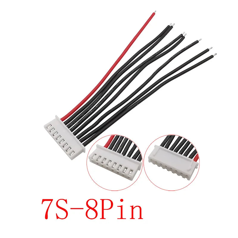 5Pcs JST-XH 2.54mm Pitch 1/2/3/4/5/6/7S Balancer Cable 22AWG Silicone RC Lipo Battery Balancer Charger Plug Wire Connector
