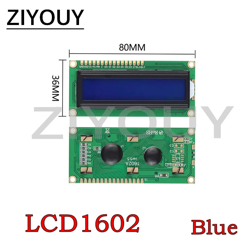 LCD1602 + I2C 16x2 1602A PCF8574T Blue/Green screen HD44780 Character LCD /w IIC/I2C Serial Interface Adapter Module For Arduino
