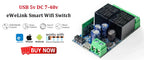EWelink Smart WiFi Relay Smart Switch DC 5V 12V 24V 48V WirelessRemote Control 1 Way Alexa Googole Home Voice Control