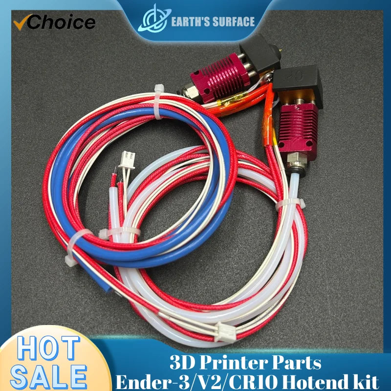 Ender-3/Ender-V2/CR10 Hotend Kit MK8 J-Head 0.4mm Nozzle With Heater Thermistor For Ender-3/V2/ CR10 3D Printer Parts DIY KIT