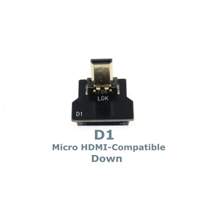 Ribbon FPV HDMI-Compatible Connector Flexible Flat Cable Raspberry Pi 4 Micro HDMI to HDMI/Mini HDMI Female 90 Degree FFC 20pin