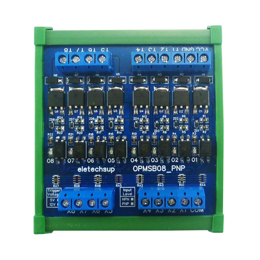8CH Optocoupler Isolation MOSFET Output Module DIN Rail N/P Channel FET Non-contact PLC Switch Expansion Board